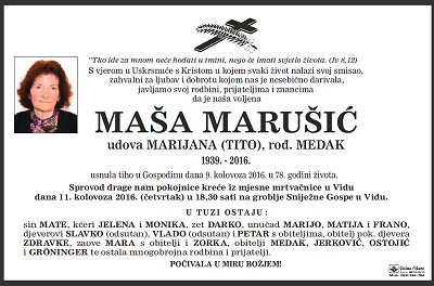 pok. Ma�a Maru�i�, Metkovi�